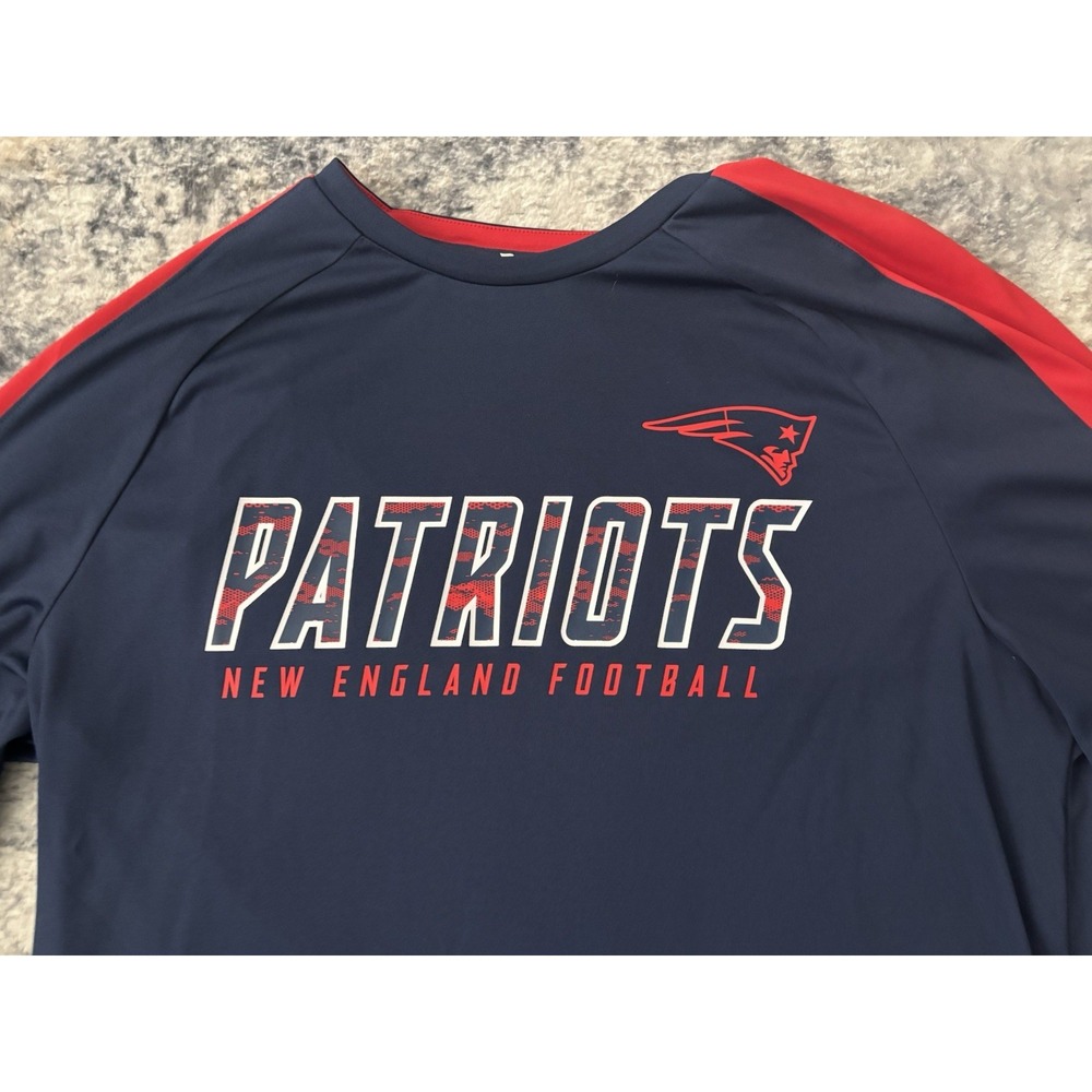 New England Patriots Fanatics Shirt Blue Camo Long Sleeve Stealth Defender L NWT - Picture 2 of 12